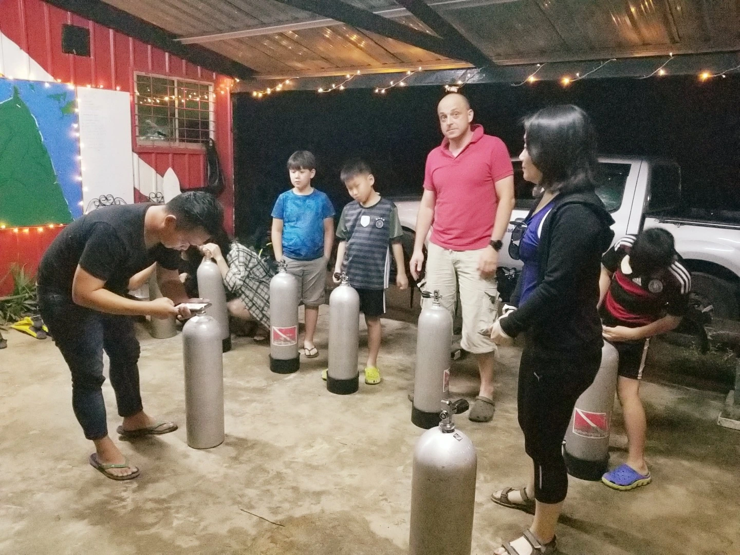 Scuba diving dry drill